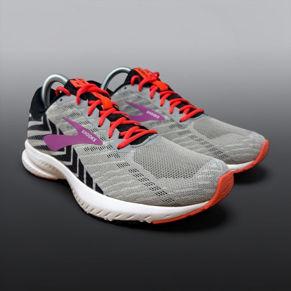 Brooks Launch 6 Womens Running Shoes Grey Purple Orange 1202851B027 Size 9.5